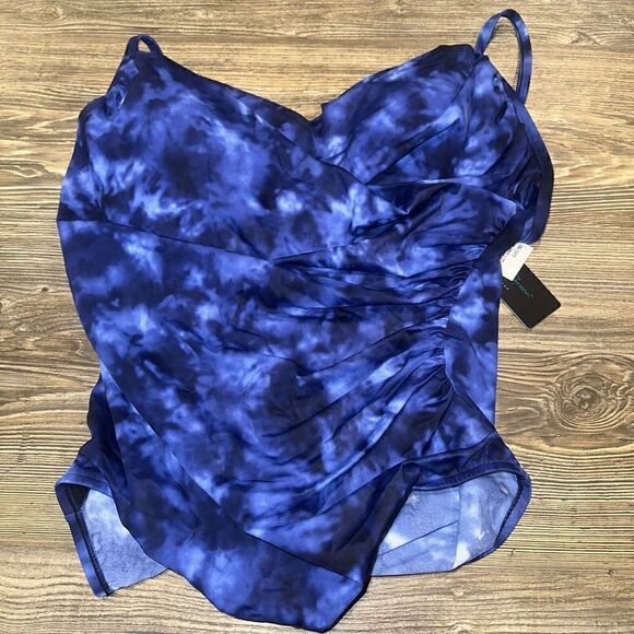 Women's UPF 50 Twist-Front Over the Shoulder One Piece Swimsuit. XL. NWT. 1 - Picture 6 of 6